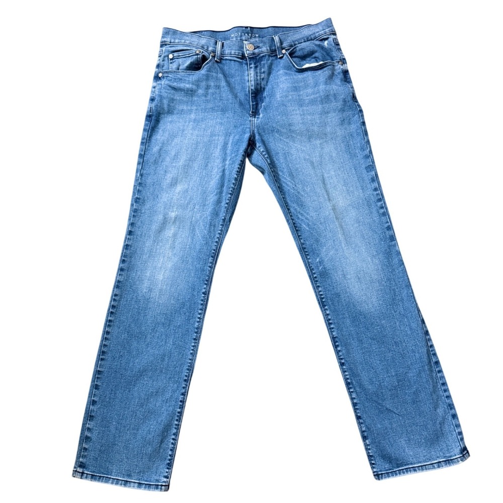 Mott & Bow Mens Straight Leg Jeans Blue Medium Wash Denim 34x31 kk05